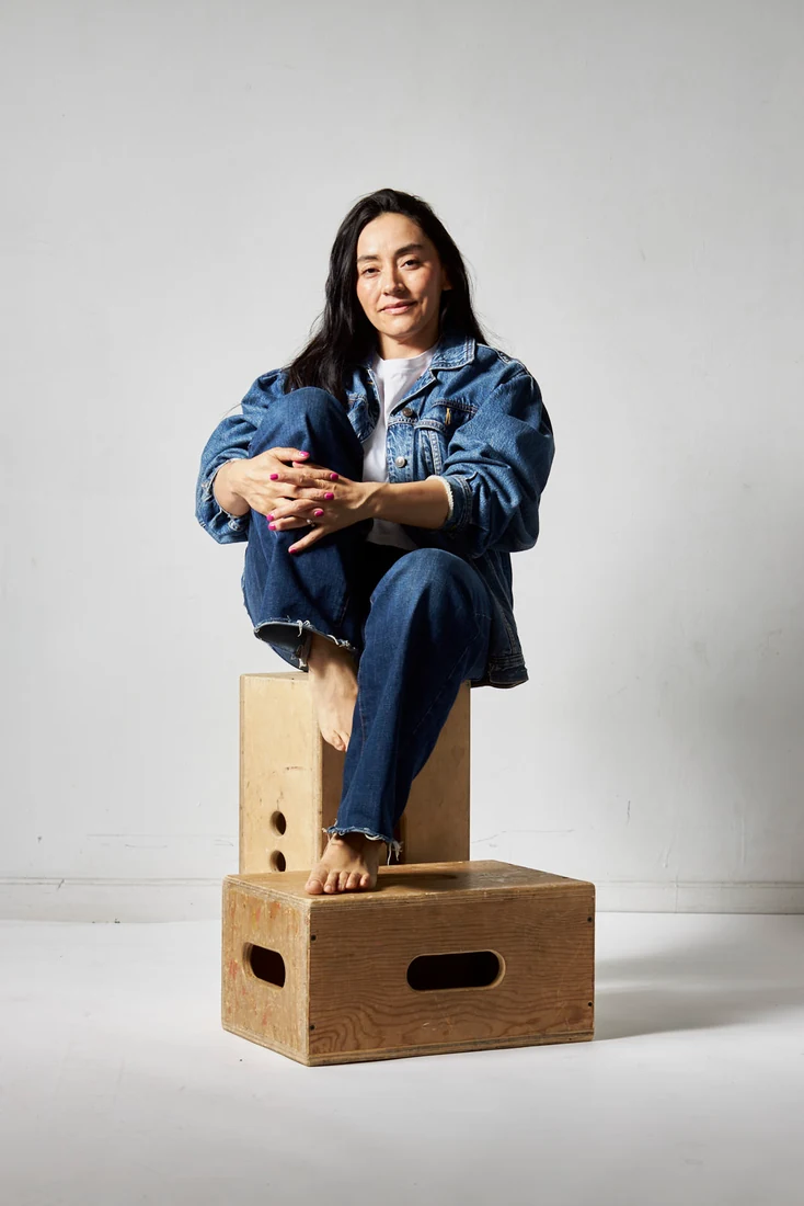 Lili in denim, in the studio — photograph 5796