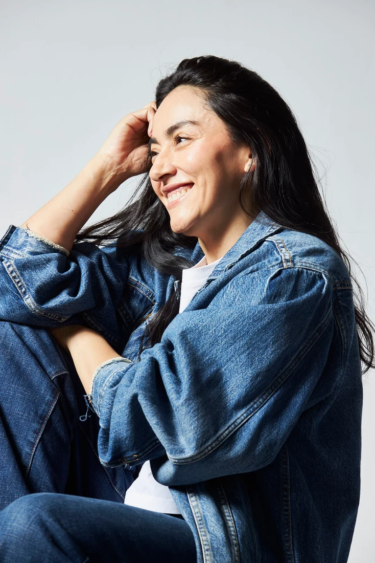 Lili in denim, in the studio — photograph 5807