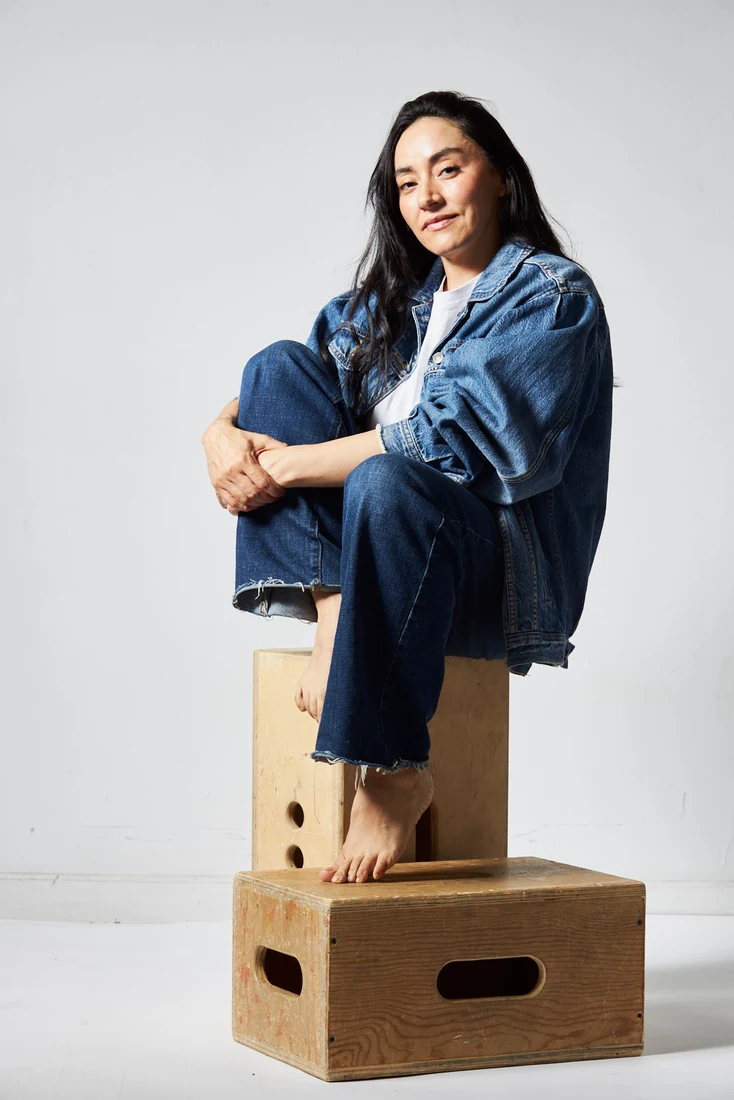 Lili in denim, in the studio — photograph 5819