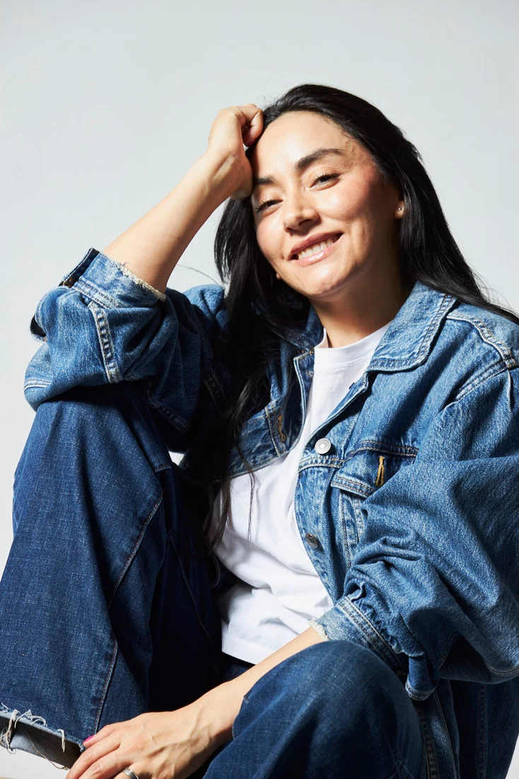Lili in denim, in the studio — photograph 5843