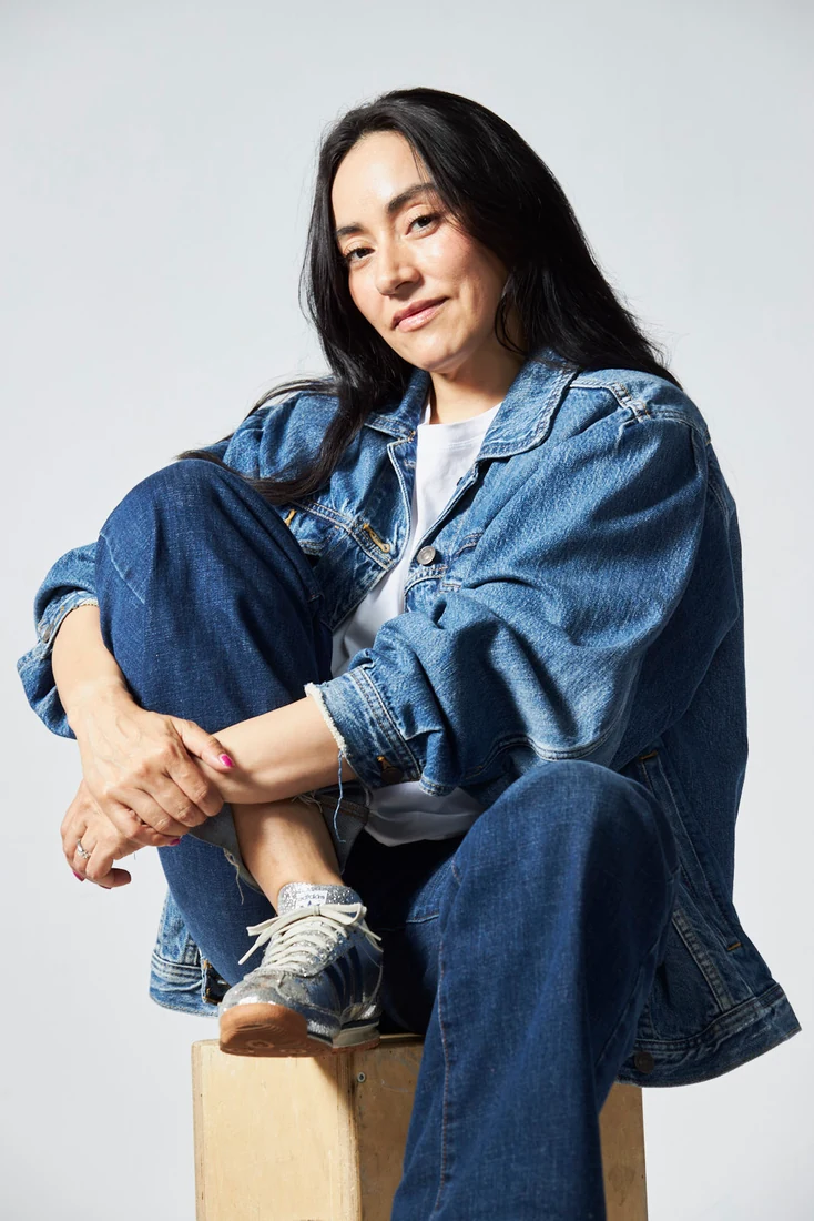 Lili in denim, in the studio — photograph 5924