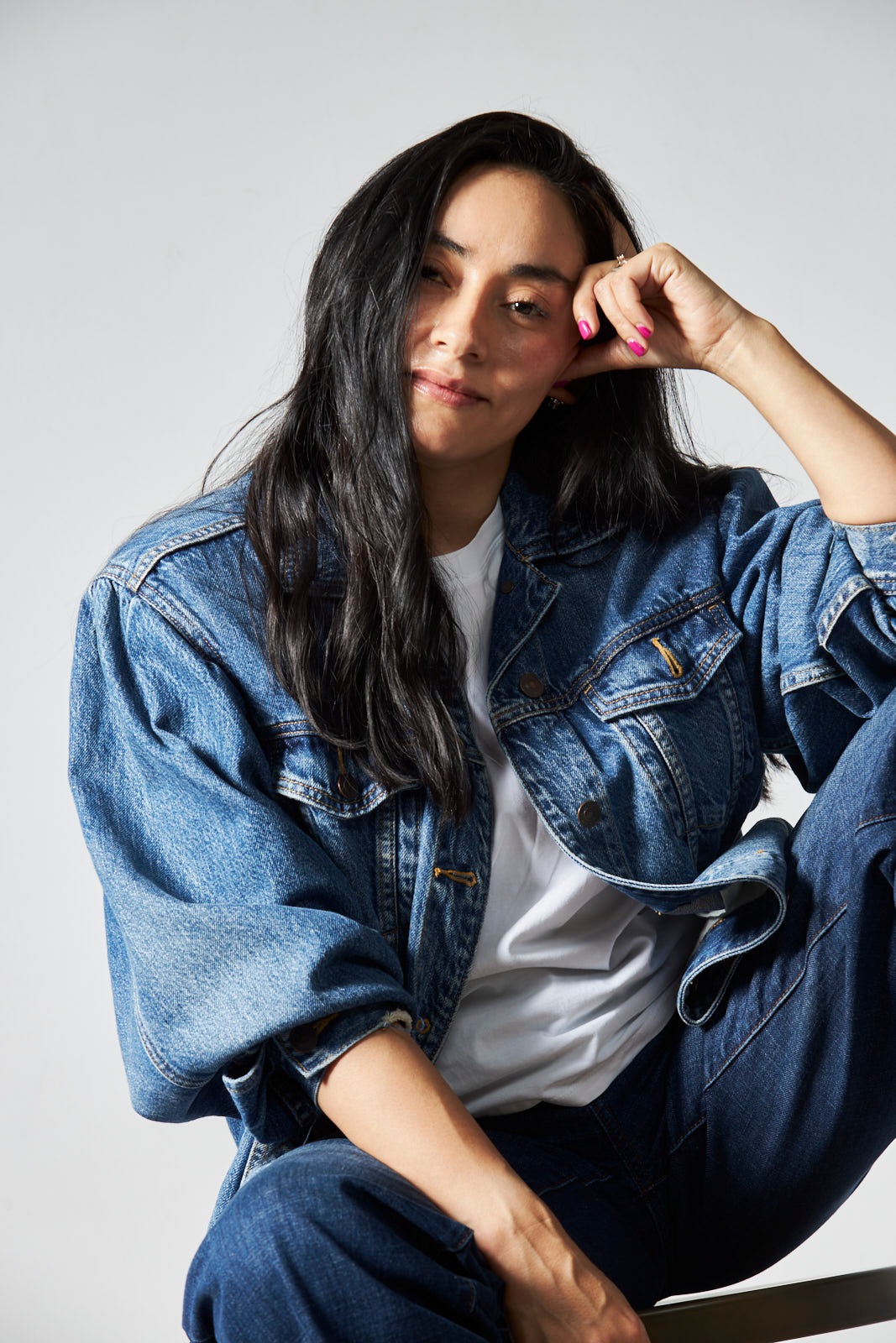 Lili in denim, in the studio — photograph 5983